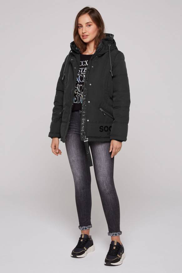 Soccx Steppjacke Mit Kapuzen-Layering Black