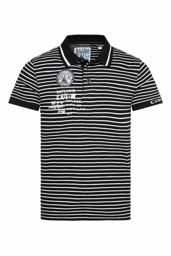 Soccx Streifen-Polo Mit Logo Details Black