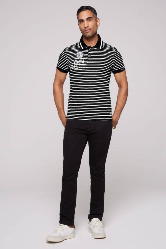 Soccx Streifen-Polo Mit Logo Details Black