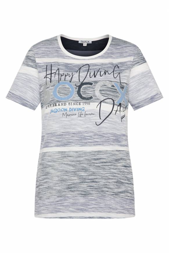 Soccx Streifenshirt Mit Glitter Logo Deep Sea