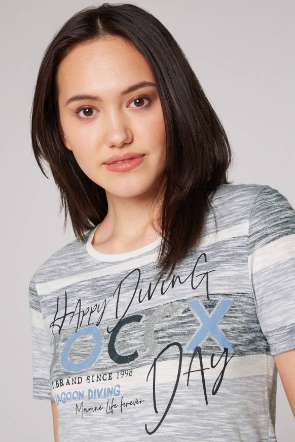 Soccx Streifenshirt Mit Glitter Logo Deep Sea