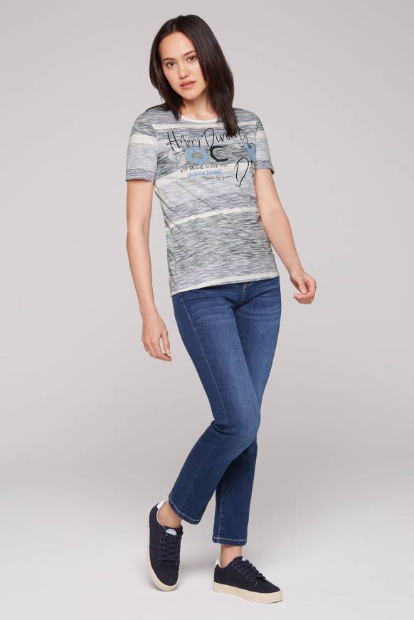 Soccx Streifenshirt Mit Glitter Logo Deep Sea
