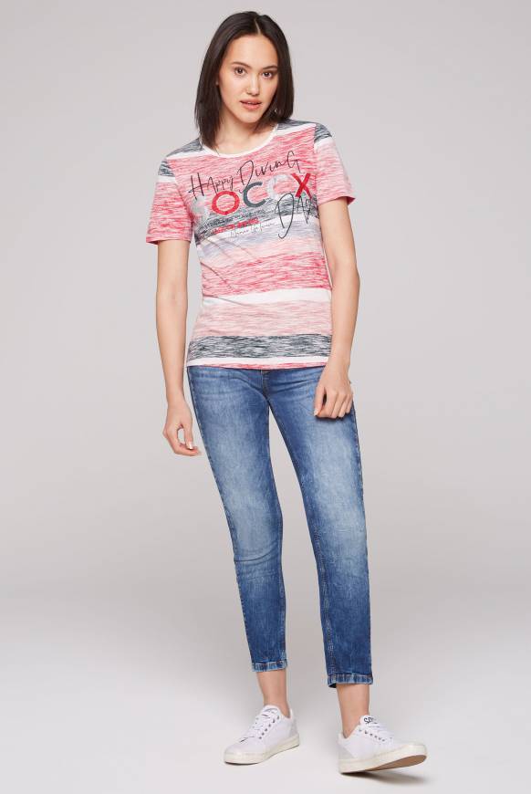 Soccx Streifenshirt Mit Glitter Logo Royal Red XXL