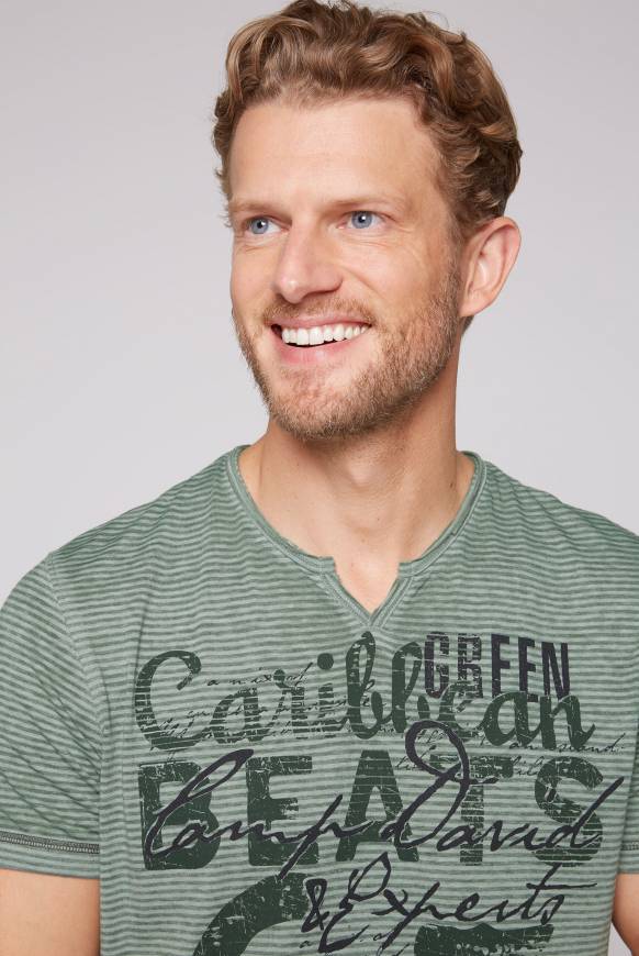 Soccx Streifenshirt Mit Vintage Print Green Beat