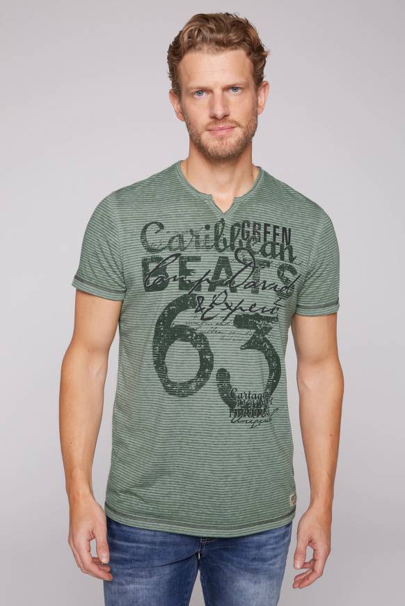 Soccx Streifenshirt mit Vintage Print green beat
