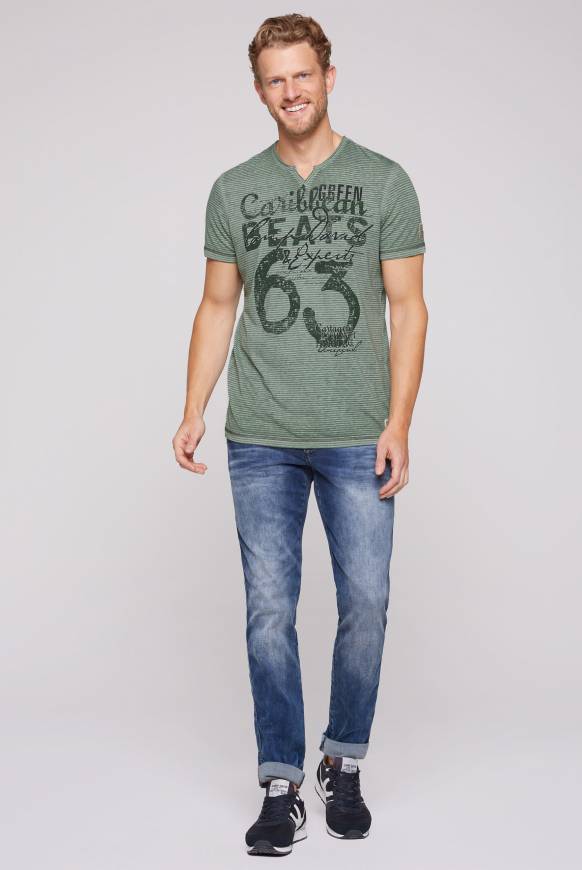 Soccx Streifenshirt Mit Vintage Print Green Beat