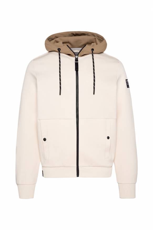 Soccx Sweatjacke Aus Interlock Mit Kapuze Ecru