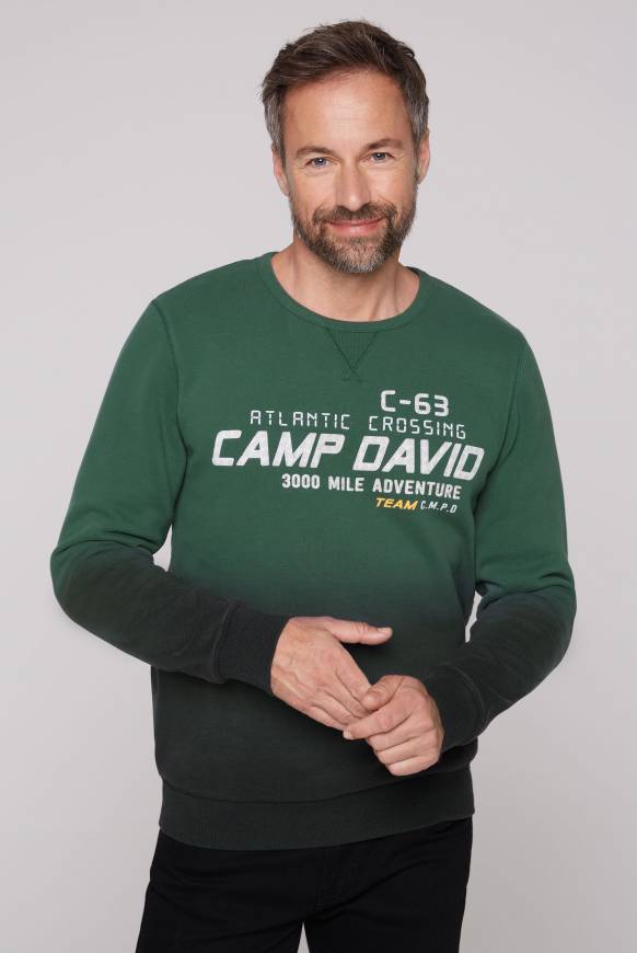 Soccx Sweatshirt Dip Dye mit Puff-Print dark green