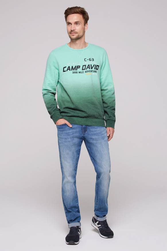 Soccx Sweatshirt Dip Dye Mit Puff-Print Flash Aqua