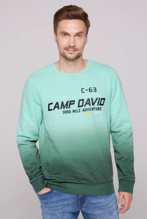 Soccx Sweatshirt Dip Dye mit Puff-Print flash aqua
