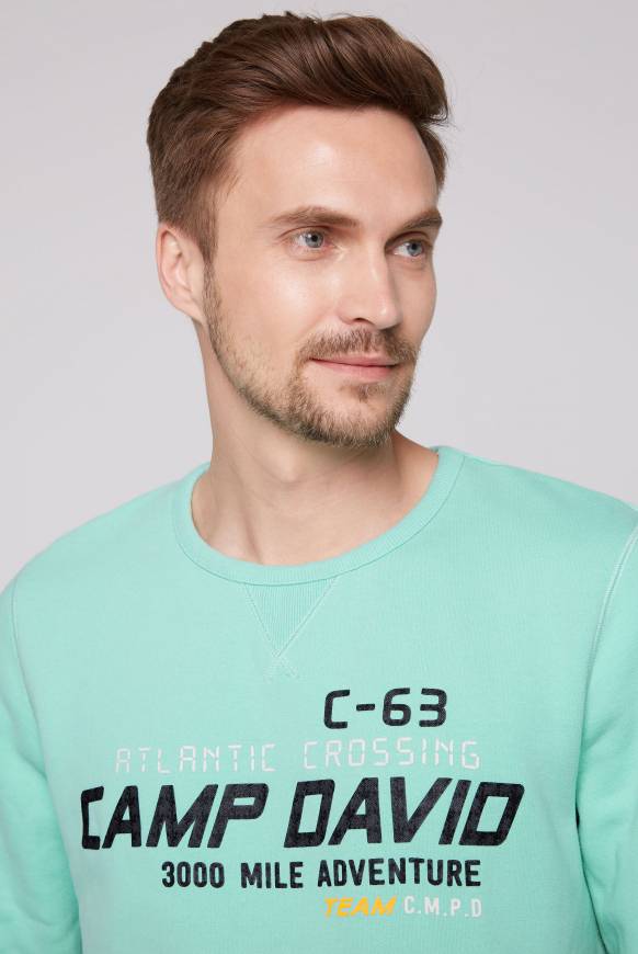 Soccx Sweatshirt Dip Dye Mit Puff-Print Flash Aqua