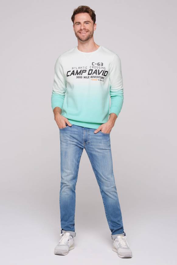 Soccx Sweatshirt Dip Dye Mit Puff-Print Ivory