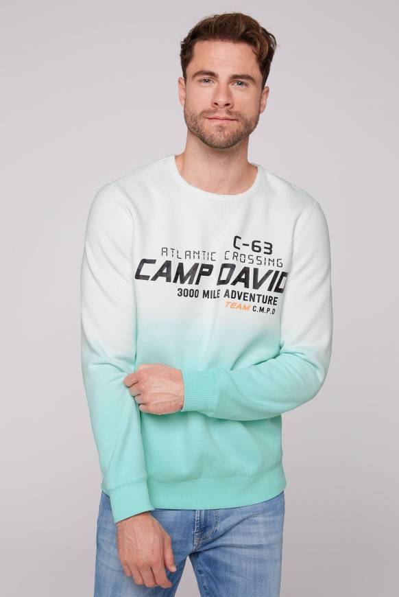 Soccx Sweatshirt Dip Dye mit Puff-Print ivory