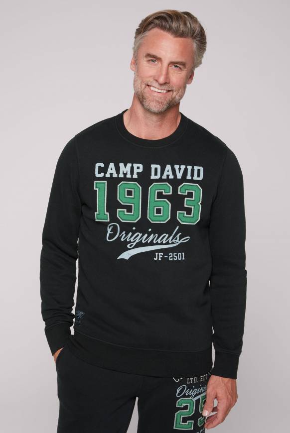 Soccx Sweatshirt mit Artwork im Retro-Style black