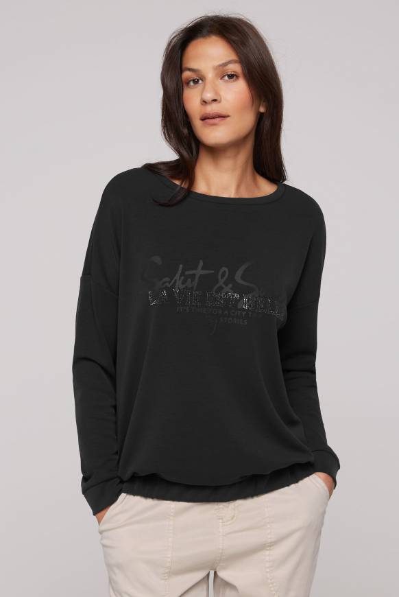 Soccx Sweatshirt mit Gummizugsaum black