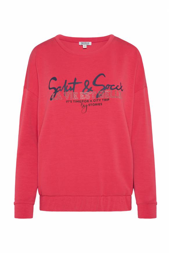 Soccx Sweatshirt Mit Gummizugsaum Pinky Red