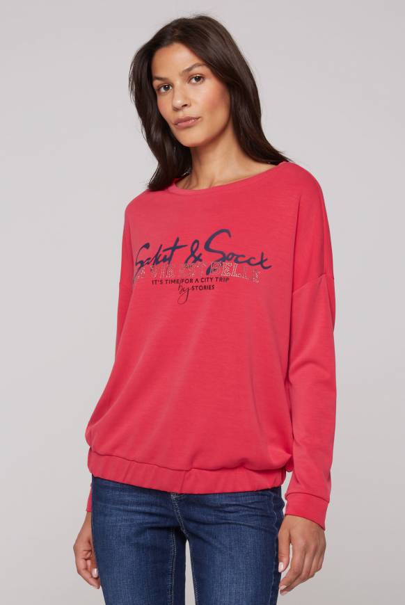 Soccx Sweatshirt Mit Gummizugsaum Pinky Red
