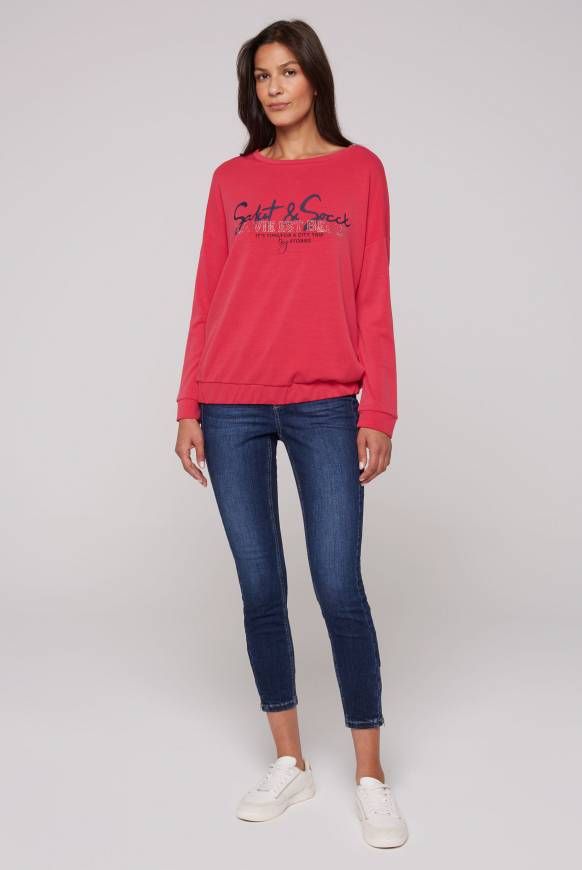 Soccx Sweatshirt Mit Gummizugsaum Pinky Red