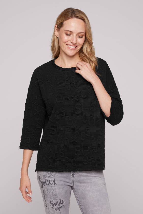 Soccx Sweatshirt mit Intarsia-Artwork black