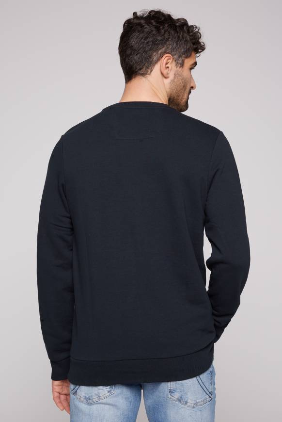 Soccx Sweatshirt Mit Rundem Label Print Blue Navy