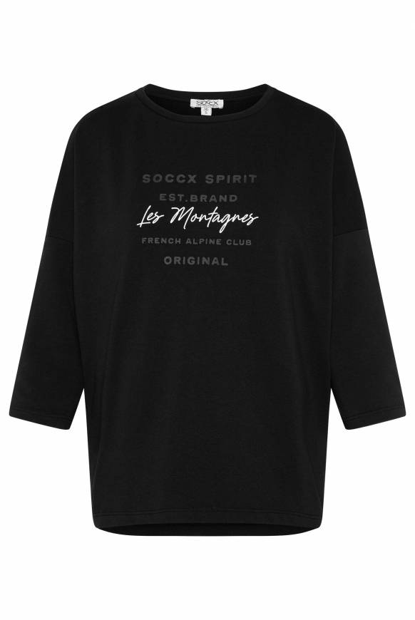 Soccx Sweatshirt Mit Tonigen Rubber Prints Black