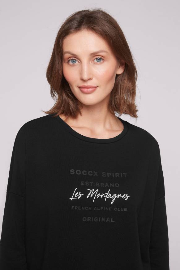 Soccx Sweatshirt Mit Tonigen Rubber Prints Black