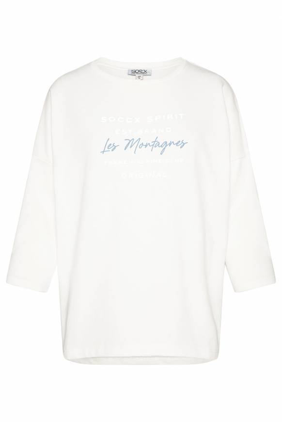 Soccx Sweatshirt Mit Tonigen Rubber Prints Ivory