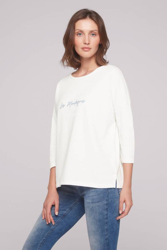 Soccx Sweatshirt mit tonigen Rubber Prints ivory