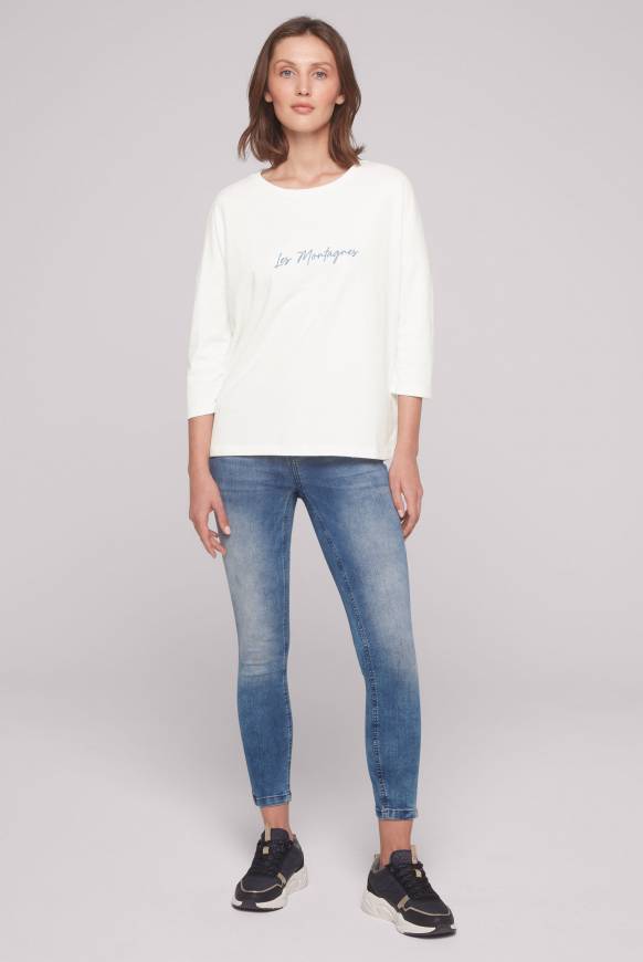 Soccx Sweatshirt Mit Tonigen Rubber Prints Ivory