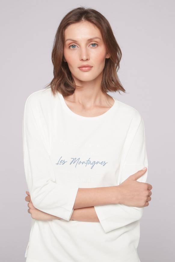 Soccx Sweatshirt Mit Tonigen Rubber Prints Ivory