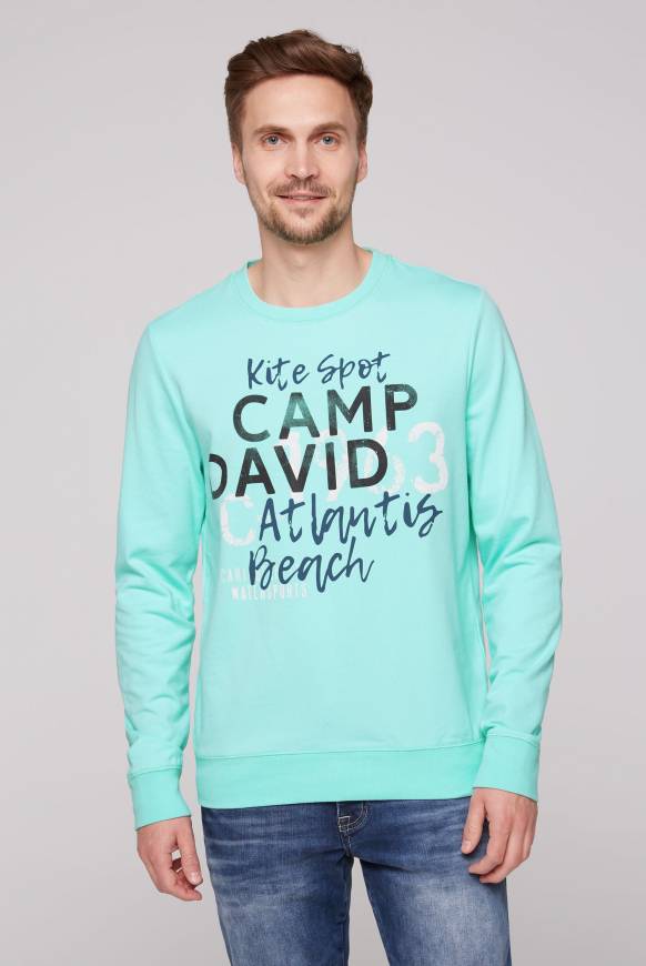 Soccx Sweatshirt mit Wording Print aqua green