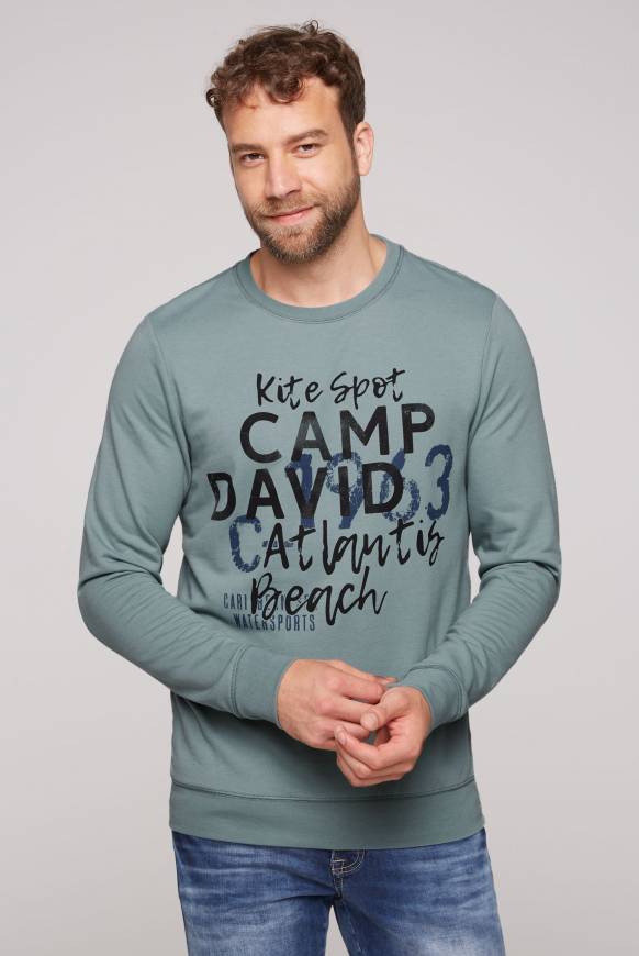 Soccx Sweatshirt mit Wording Print grey green