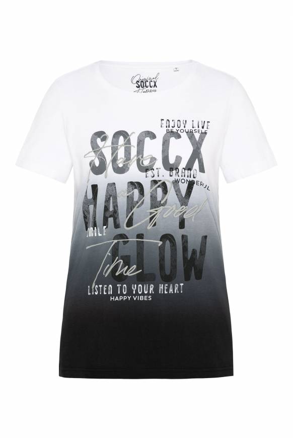 Soccx T-Shirt Dip Dye Mit Glitter Wording Black S