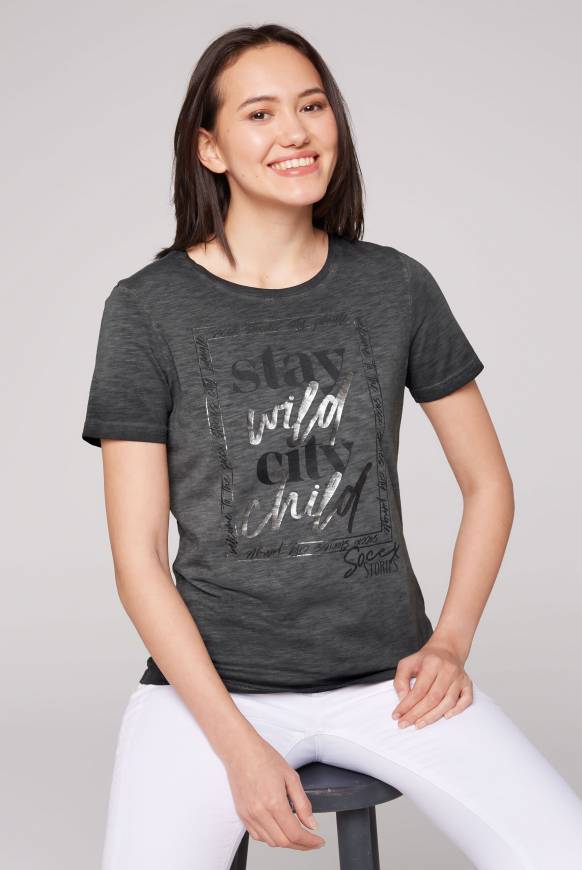 Soccx T-Shirt mit Folienprint black