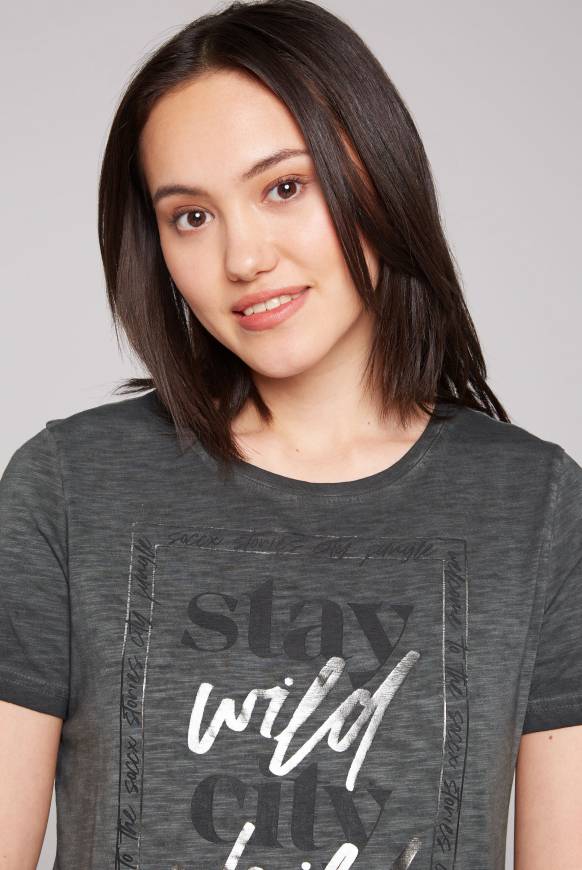 Soccx T-Shirt Mit Folienprint Black