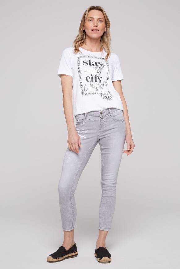 Soccx T-Shirt Mit Folienprint Opticwhite