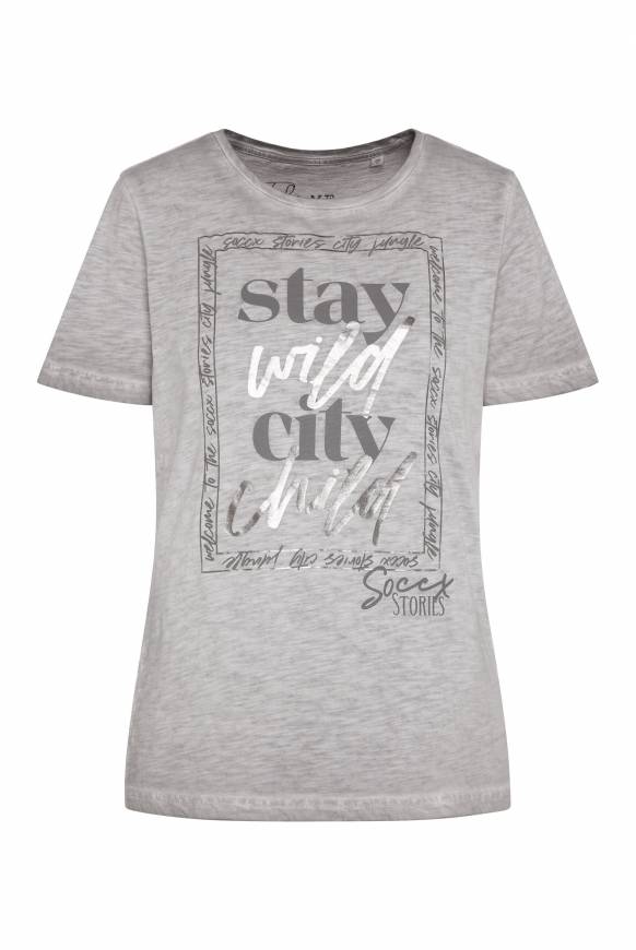 Soccx T-Shirt Mit Folienprint Shadow