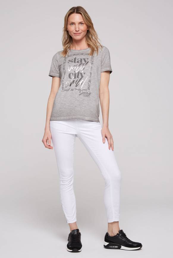 Soccx T-Shirt Mit Folienprint Shadow