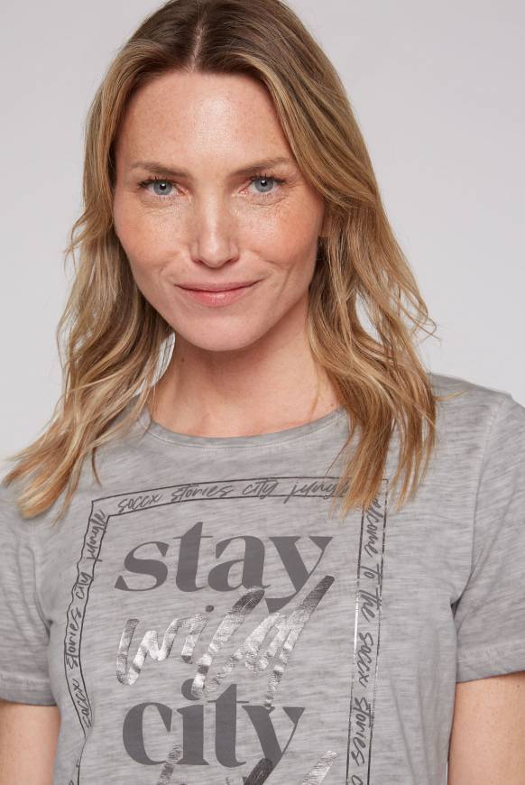 Soccx T-Shirt Mit Folienprint Shadow