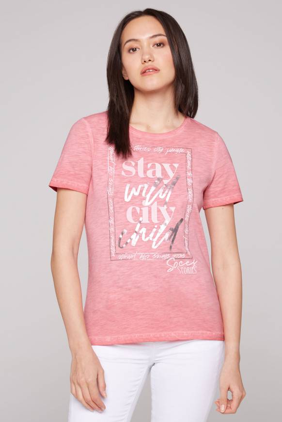 Soccx T-Shirt mit Folienprint sunrise