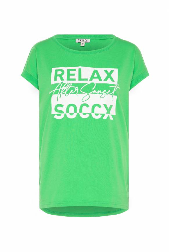 Soccx T-Shirt Mit Glitter Print Bright Kiwi