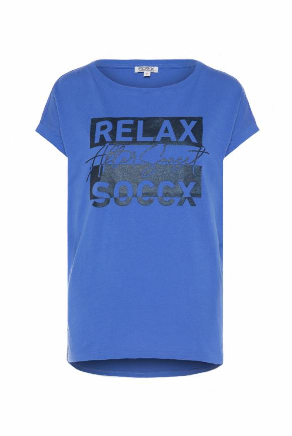 Soccx T-Shirt Mit Glitter Print Heaven Blue S