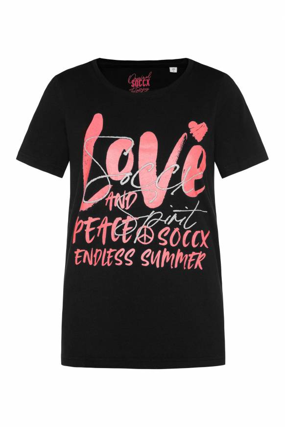 Soccx T-Shirt Mit Glitter-Puff-Print Black