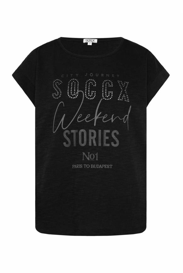 Soccx T-Shirt Mit Logo Aus Schmucknieten Black