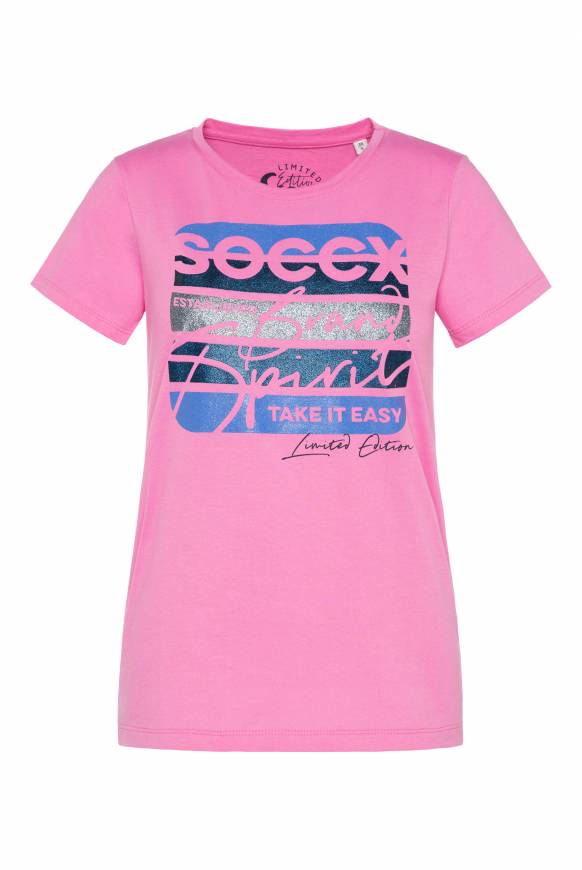 Soccx T-Shirt Mit Logo Print Pink Punch