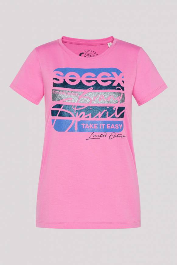 Soccx T-Shirt mit Logo Print pink punch
