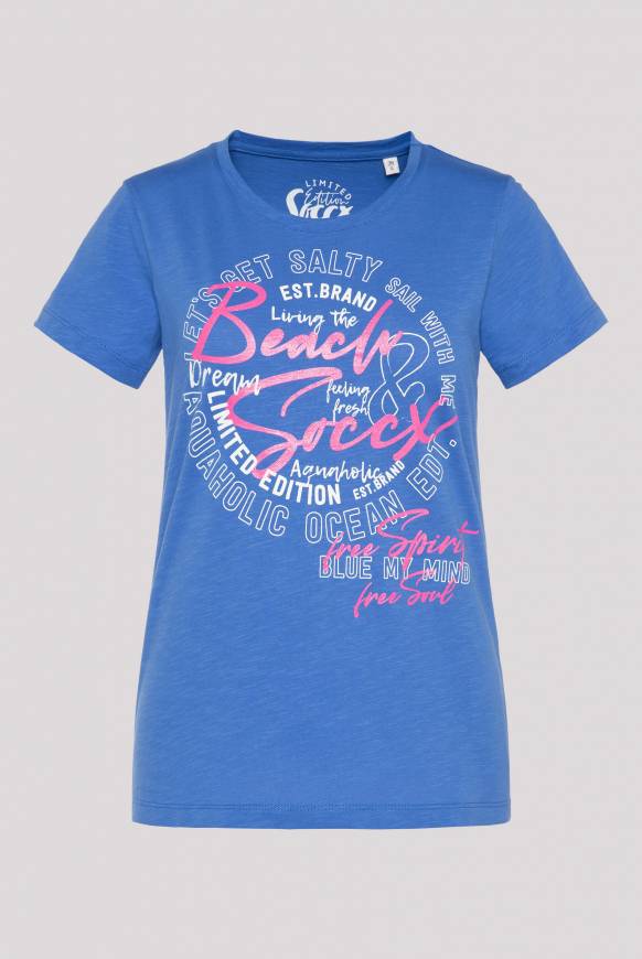 Soccx T-Shirt mit Logo Print pool blue