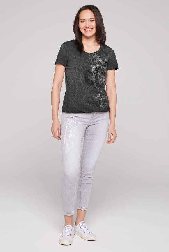 Soccx T-Shirt Mit Logo Print Und Elastiksaum Black