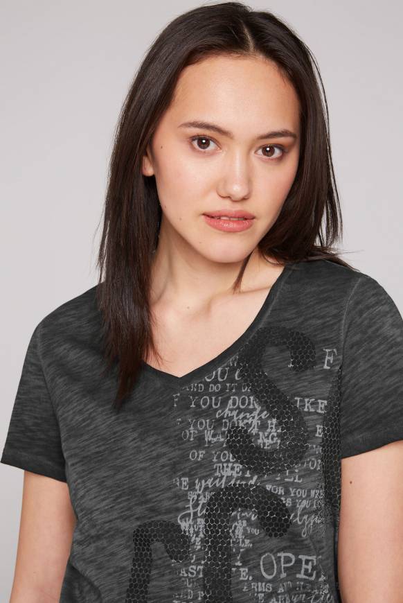 Soccx T-Shirt Mit Logo Print Und Elastiksaum Black