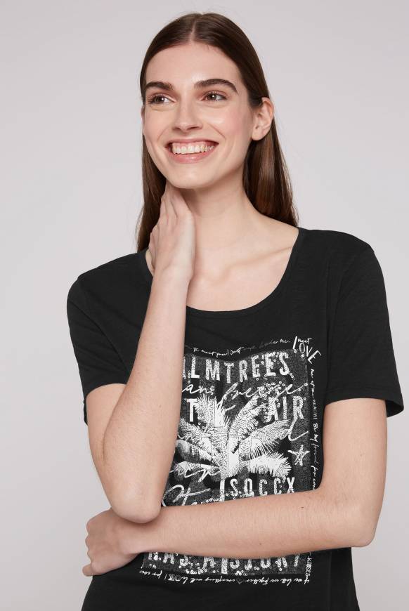 Soccx T-Shirt Mit Pailletten-Artwork Black